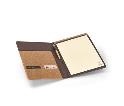 Carpeta A4 de Corcho con Bloc de Notas y Cierre Elástico