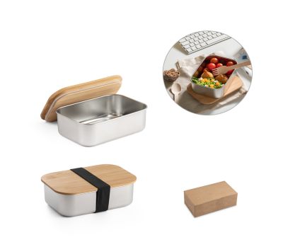 Fiambrera Hermética de Acero Reciclado y Tapa de Bambú
