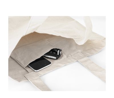 Bolsa de Lona de Algodón con Bolsillo Interior y Asas Largas