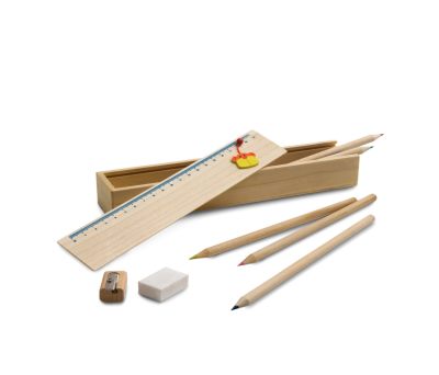 Set de Dibujo Completo en Caja de Madera Natural