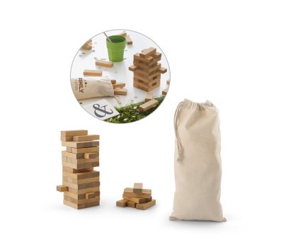 Juego de Habilidad de Madera con 54 Piezas y Bolsa