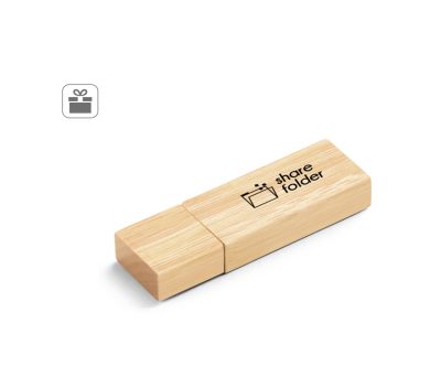 Memoria USB de Bambú 16GB con Tapa Protectora