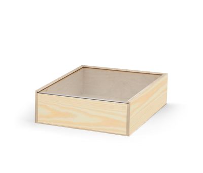 Caja de Contrachapado Grande con Tapa Acrílica Deslizante