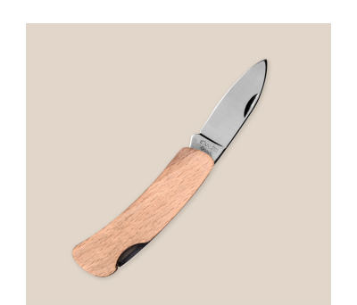 Navaja Compacta de Acero Inoxidable y Mango de Madera - AGY38072