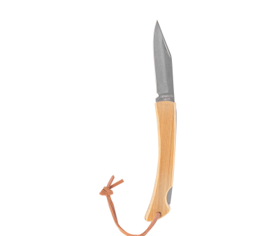 Navaja Plegable de Bambú y Acero Inoxidable con Cordón - AGY52542