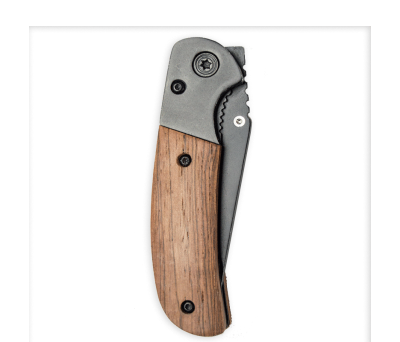 Navaja de Acero Inoxidable con Mango de Madera