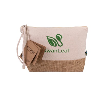 Neceser Grande Algodón Fairtrade y Yute con Asa Larga