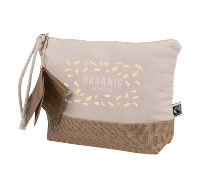 Neceser Grande Algodón Fairtrade y Yute con Asa Larga