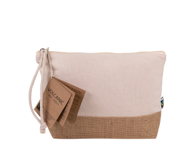 Neceser Grande Algodón Fairtrade y Yute con Asa Larga