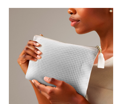 Neceser de Algodón Waffle con Tirador Elegante - AGY53034