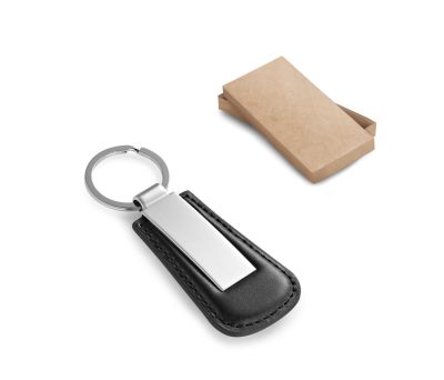 Llavero de Metal con Borde de PU y Caja Premium