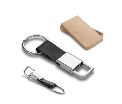 Llavero de Metal y PU con Gancho y Caja Premium