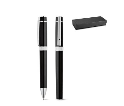 Set de Escritura Bolígrafo y Roller de Aluminio Brillante
