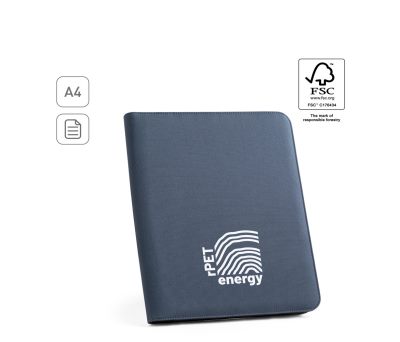 Carpeta A4 de Poliéster Reciclado con Cremallera y Bloc
