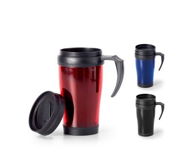 Taza de Viaje de PP con Doble Pared y Tapa Aislante 420ml