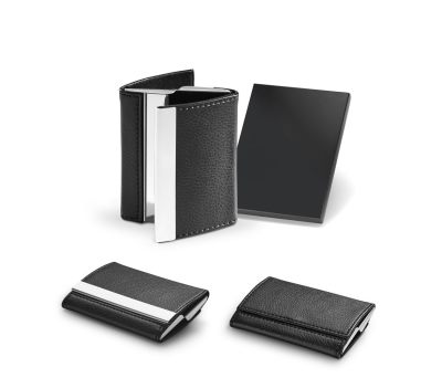 Tarjetero Doble de Metal y PU con Estuche de Regalo