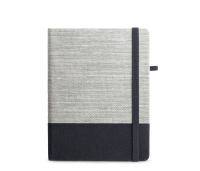 Libreta A5 Tapa Dura Paja y Lona con Cierre Elástico