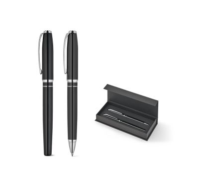 Set Bolígrafo y Roller Cobre Acero Inoxidable con Estuche