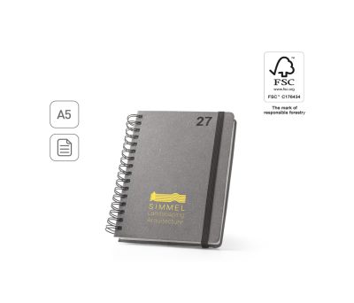 Agenda A5 de Cuero Reciclado con Anillas y Elástico