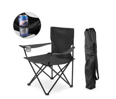 Silla Plegable de Poliéster con Soporte para Botella