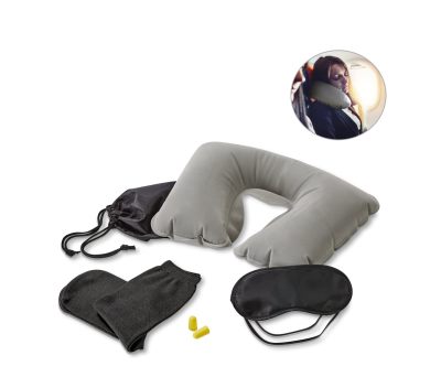 Set de Viaje Confort con Almohada Hinchable y Accesorios