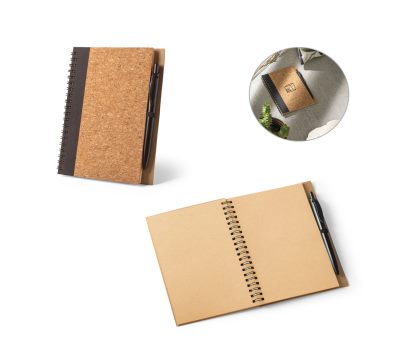 Cuaderno B6 de Corcho y rPET con Bolígrafo Ecológico