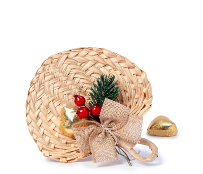 Paipay con adorno navideño y 1 corachoc 13x14cm. - ANAB161
