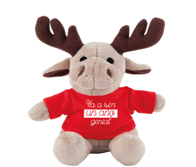 Peluche Reno Poliéster con Camiseta