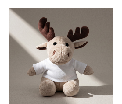 Peluche Reno Poliéster con Camiseta Personalizable para Regalo - AGY35633