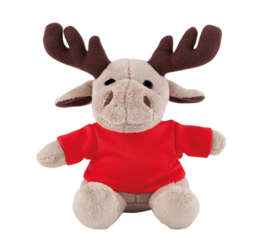 Peluche Reno Poliéster con Camiseta Personalizable para Regalo