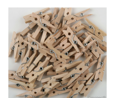 Pinza mini 2.5cm natural precio x caja de 100pcs. - AA1121