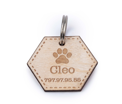Placa madera grande para mascotas 4cm. - AW70
