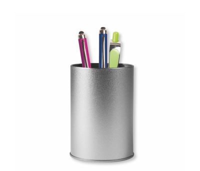 Portalápices Redondo de Aluminio para Escritorio y Regalo