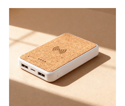Power Bank Corcho Reciclado Inalámbrico 5000 mAh - AGY53551