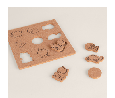 Puzzle Infantil de Corcho con Figuras de Animales - AGY54038