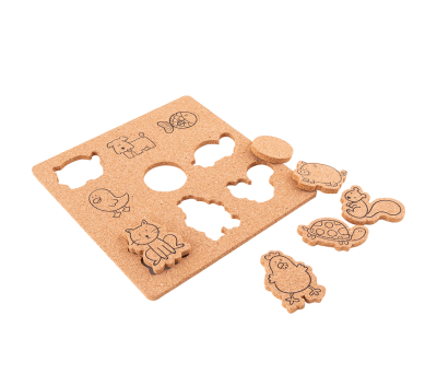 Puzzle Infantil de Corcho con Figuras de Animales