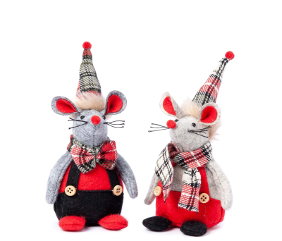 Ratoncito pajarita y bufanda a cuadros 17cm. stdo., min.2 - AA78