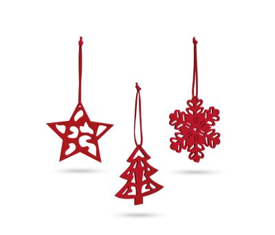 Set 3 Colgantes Navideños de Fieltro con Motivos Festivos
