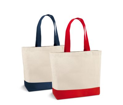 Bolsa de Lona de Algodón con Asas Largas y Bolsillo Interior