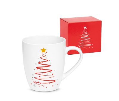 Taza de Cerámica con Estampado Festivo y Caja de Regalo