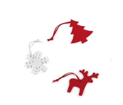 Set 3 Colgantes Navideños de Fieltro con Motivos Festivos - Classic