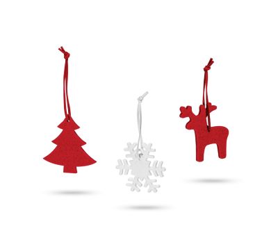 Set 3 Colgantes Navideños de Fieltro con Motivos Festivos - Classic