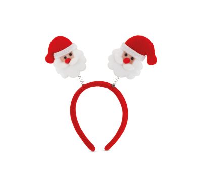 Diadema Navideña de Poliéster con Adornos de Papá Noel