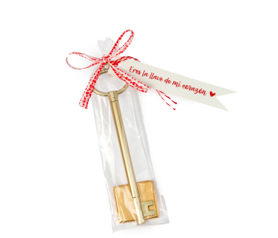 Rotulador llave dorada con tarjeta de amor y 1 napolitana - AVB18.1