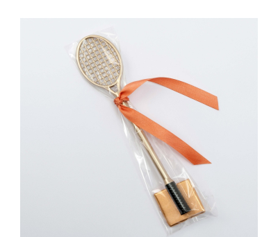 Rotulador raqueta dorada decorado con napolitana - AKB27