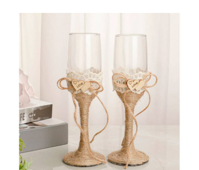 SET 2 COPAS CRISTAL BODA KRAFT - A2823