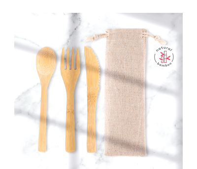 SET DE CUBIERTOS DE BAMBU CORAL AGY52039