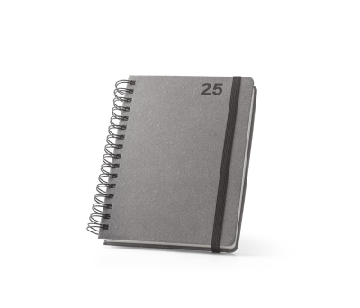 SIMMEL A5. Agenda A5 con espiral de anillas, de cuero reciclado - st-96215-103