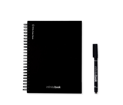 STARTER KIT INFINITEBOOK A5. El set incluye un "Infinitebook", un kit de limpieza, un marcador y un portamarcadores - st-33203-103