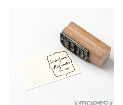 Sello rectangular escudo 3x3.7cm. - AW316